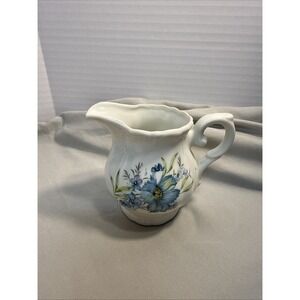 Vintage Inarco Japan Blue Cornflower Creamer Pitcher E-4773 Mid-Century Ceramic